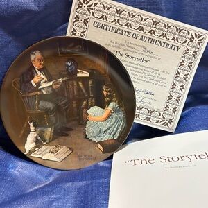 Norman Rockwell The Storyteller Collector Plate W COA